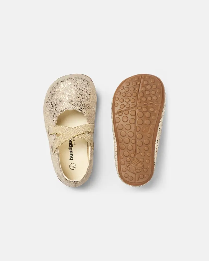 Детские босоногие домашние тапочки Bundgaard Tamara Ivory Gold, фото 2